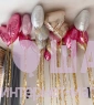 20 Фольгированных сердец с дождиком под потолок "Розовое шампанское"
