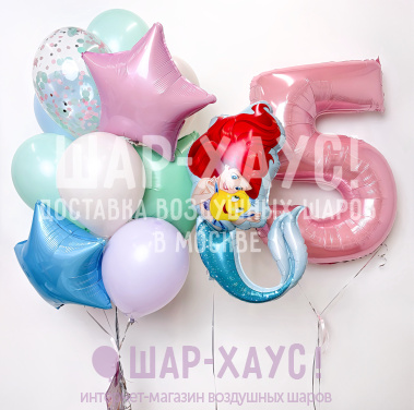 Композиция из шаров "Нежная Ариэль"  фото