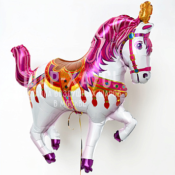 Фольгированная фигура "Лошадь цирковая розовая" 