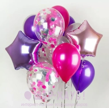 Композиция из шаров "Розовое счастье" фото