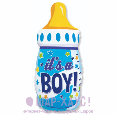 Фольгированный шар бутылочка it's a boy с гелием фото