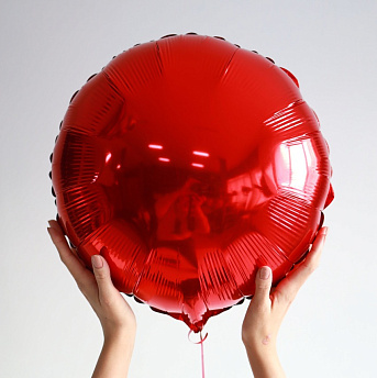 Фольгированный круг "Красный металлик"