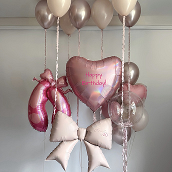 Композиция из шаров "Пуанты и бант" 