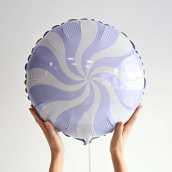 Фольгированный круг "Карамелька лиловый макарунс"