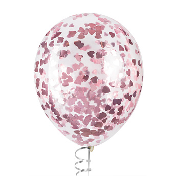 Воздушный шар с конфетти "Светло-розовые сердца" 