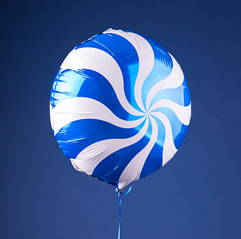 Фольгированный круг "Карамелька синяя"