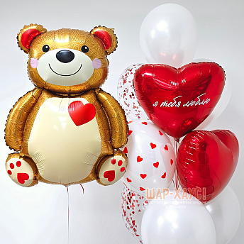 Композиция из шаров "я тебя люблю"
