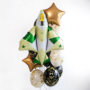 Фонтан из воздушных шаров "Истребитель" 