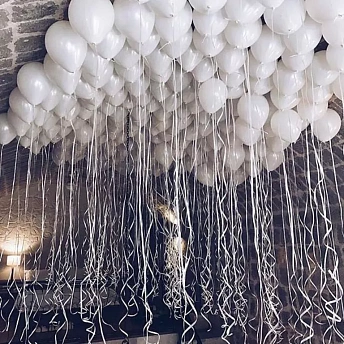 Воздушные шары под потолок "Белые"