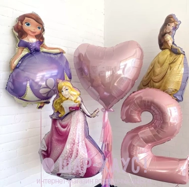 Композиция из шаров "Поздравление от принцесс" фото