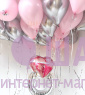 Шары с гелием под потолок "Роза в серебре"