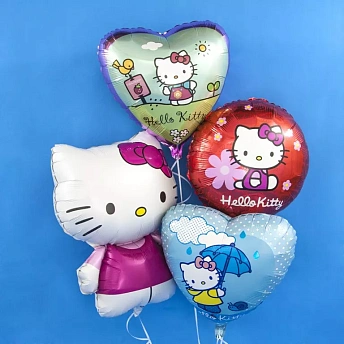 Букет из фольгированных шаров Hello Kitty