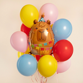 Букет из шаров "Разноцветная капибара"