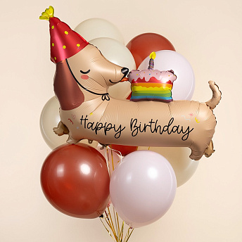 Букет из шаров "Таксик с кексиком"