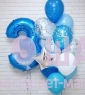 Композиция из шаров с синей цифрой на выбор