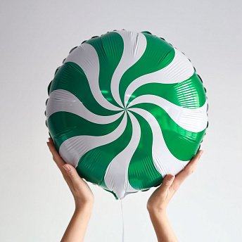 Фольгированный круг "Карамелька зеленая"