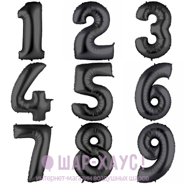Фольгированные шары цифры "Черные" 1 шт (102 см) фото