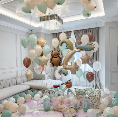 Композиция из шаров "Стильная мята"  фото