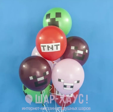 Воздушные шары с гелием "Майнкрафт" фото
