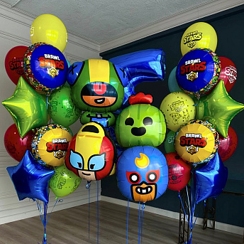 Композиция из шаров "Яркие Brawl Stars" 