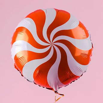 Фольгированный круг "Карамелька оранжевая"