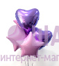 Фольгированное сердце "Сиреневый металлик"