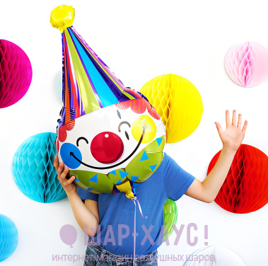 Фольгированная фигура "Клоун в колпаке"  фото