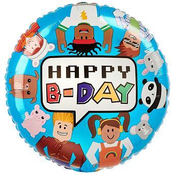 Фольгированный круг "Roblox B-day"
