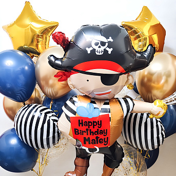 Композиция из шаров "Пират и два фонтана" 