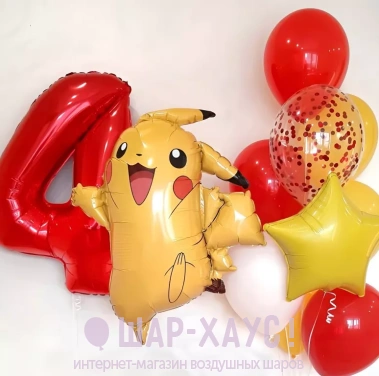 Композиция из шаров "Pikachu star" фото