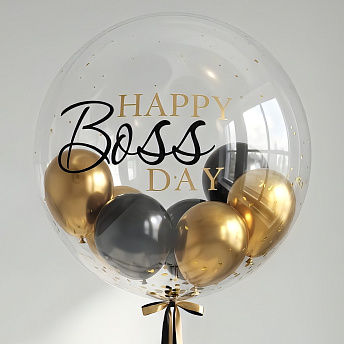 Воздушный шар Бабл "Happy Boss Day"