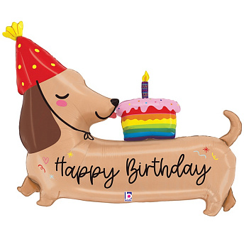 Фольгированная фигура "Такса в колпаке"