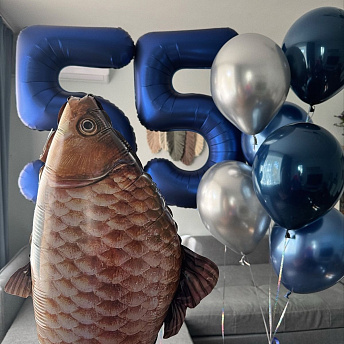Композиция из шаров "Рыбка в синем море"