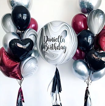 Композиция из шаров "Мраморные рубины" 