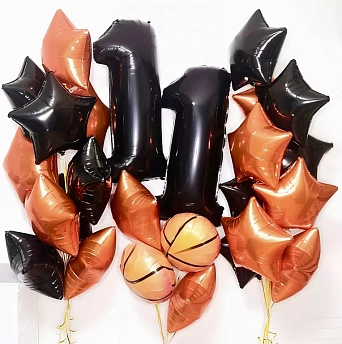 Композиция из шаров "Звездный день рождения баскетболиста"