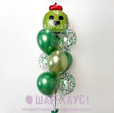 Фонтан из 10 воздушных шаров "Спайк" фото