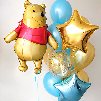Композиция из шаров "Винни пух и фонтан"