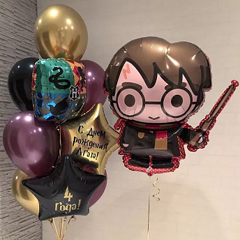 Композиция из шаров "Фонтан и Поттер"