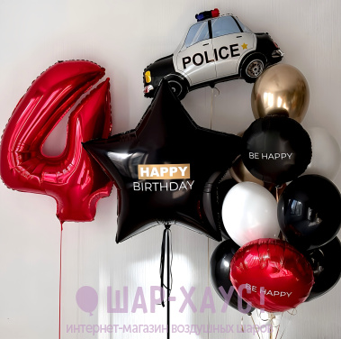 Композиция из шаров "Police birthday!" фото