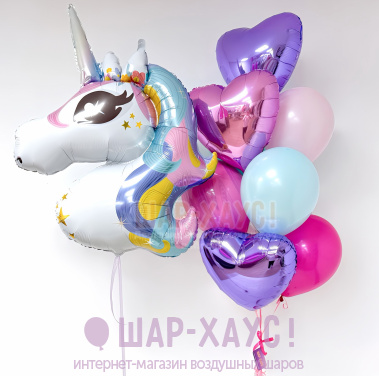 Воздушные шары Композиция из шаров "Unicorn" фото