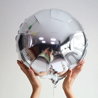 Фольгированный круг "Серебро металлик"