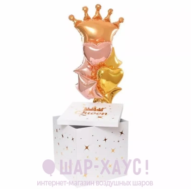 Коробка сюрприз с шарами "Королева" фото