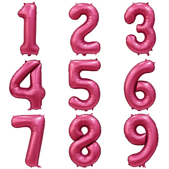 Фольгированные шары цифры "Сатин Гранат Slim" 1 шт (102 см)