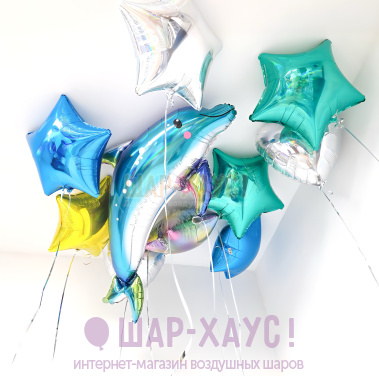 Композиция из шаров "Море" фото