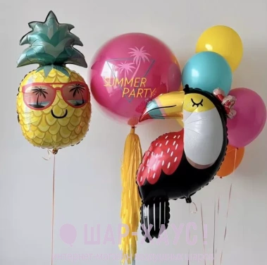 Композиция из воздушных шаров "Тропический Тукан" фото