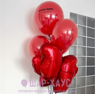 Фонтан из шаров "Удар в сердце" фото