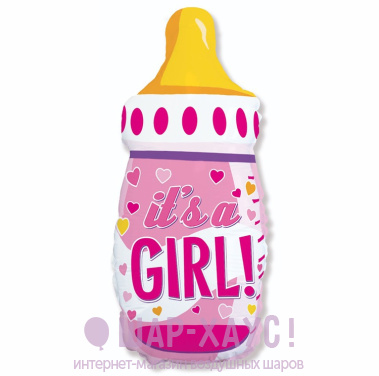 Фольгированная фигура "Бутылочка it is a girl" фото
