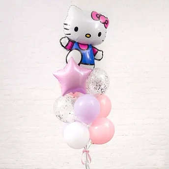Букет из шаров Hello Kitty с котенком