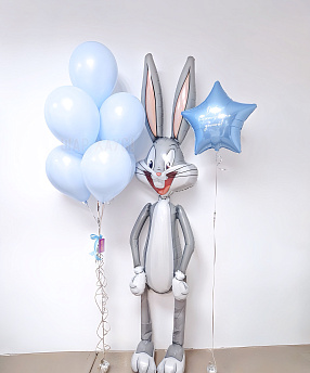 Композиция из шаров "Багз Банни - фонтан и звездочка" 