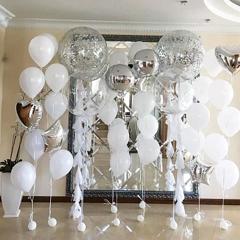 Фотозона из шаров на свадьбу "Белая свадьба" 